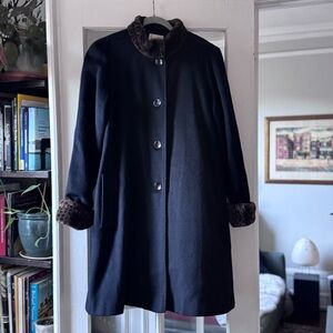 Vintage Lorovi Lined Wool Swing Coat Size 14 Winter